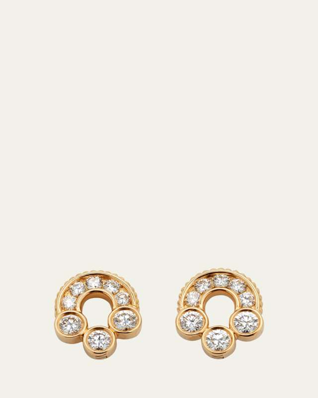 Magnetic Diamond Stud Earrings in 18K Yellow Gold